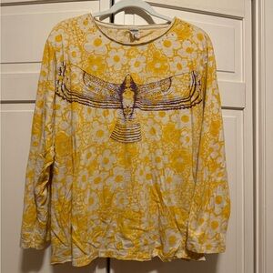 EUC Magnolia Pearl Floral Hawk long sleeved T one size